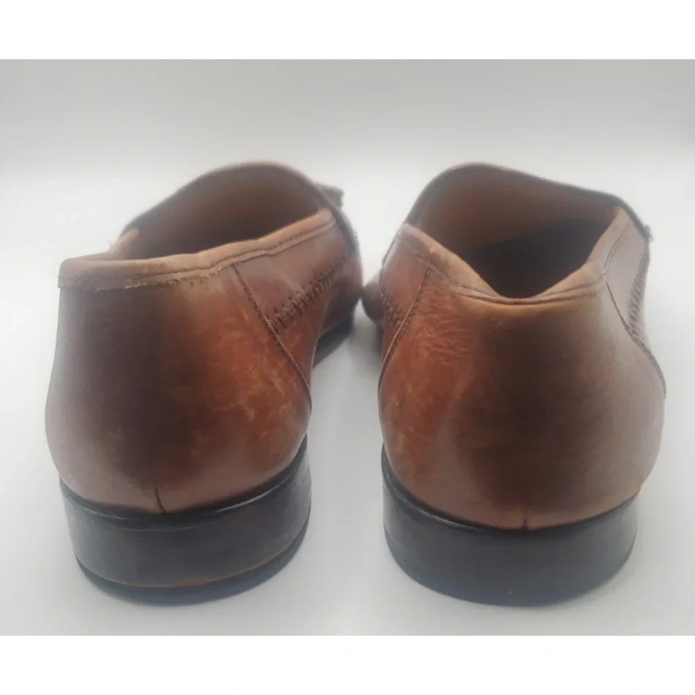 Sandro Moscoloni Men's Size 9 Laser Amb Slip On Brown Loafer Shoes